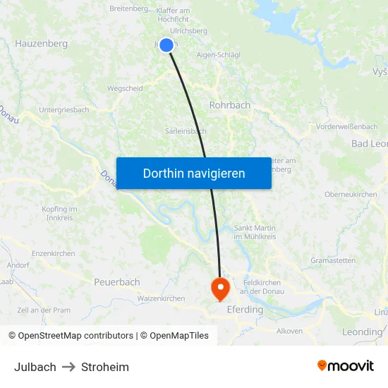 Julbach to Stroheim map