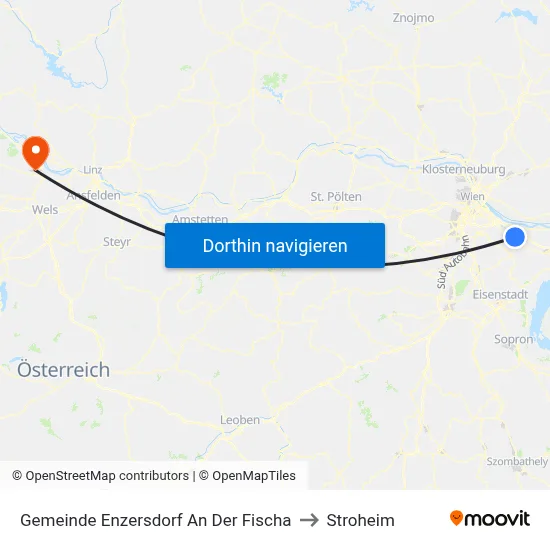 Gemeinde Enzersdorf An Der Fischa to Stroheim map