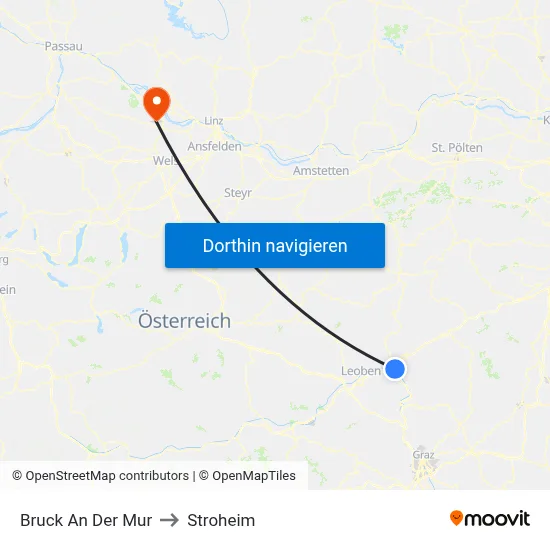 Bruck An Der Mur to Stroheim map