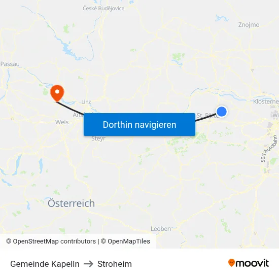 Gemeinde Kapelln to Stroheim map