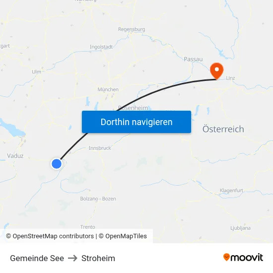 Gemeinde See to Stroheim map