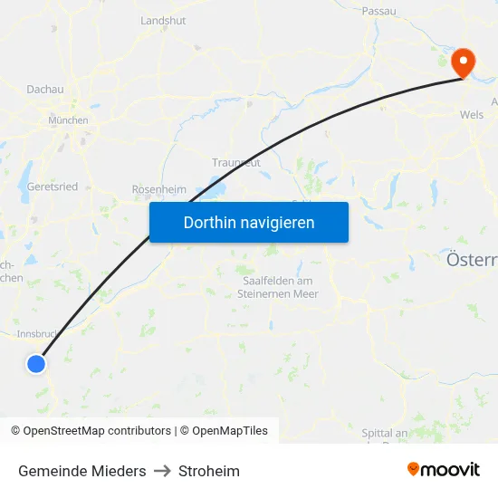 Gemeinde Mieders to Stroheim map