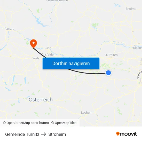 Gemeinde Türnitz to Stroheim map