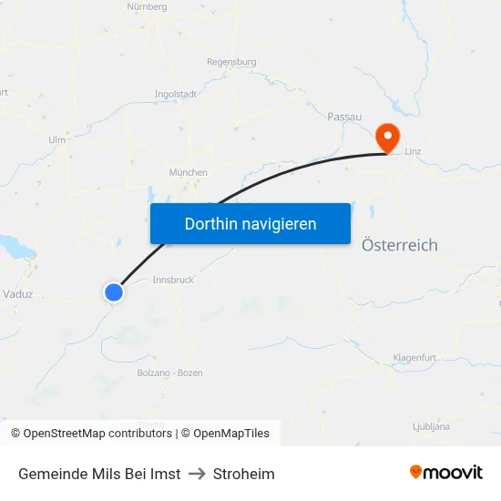 Gemeinde Mils Bei Imst to Stroheim map