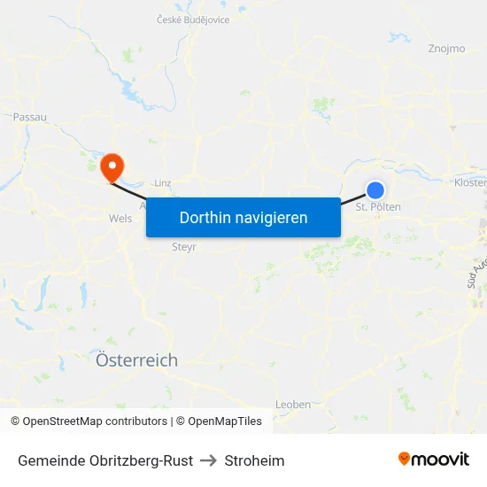 Gemeinde Obritzberg-Rust to Stroheim map