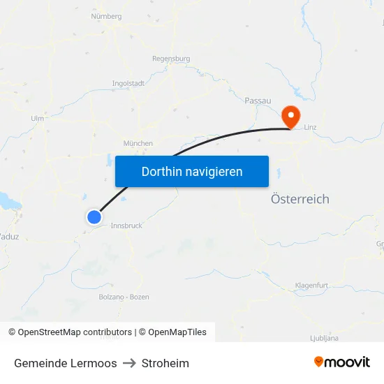 Gemeinde Lermoos to Stroheim map