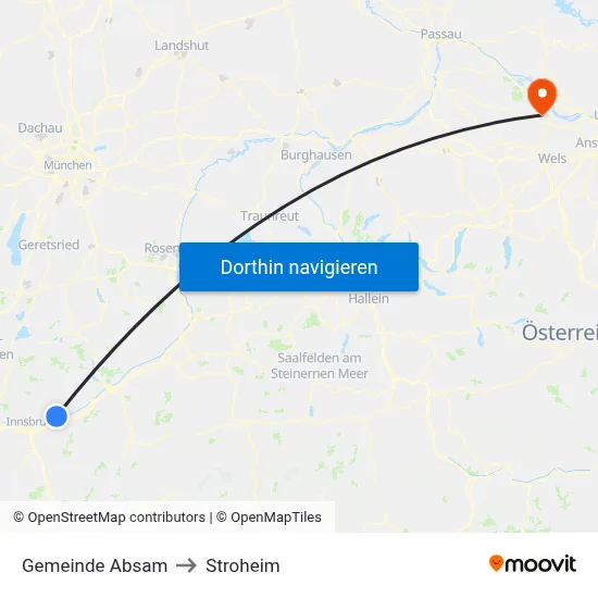 Gemeinde Absam to Stroheim map