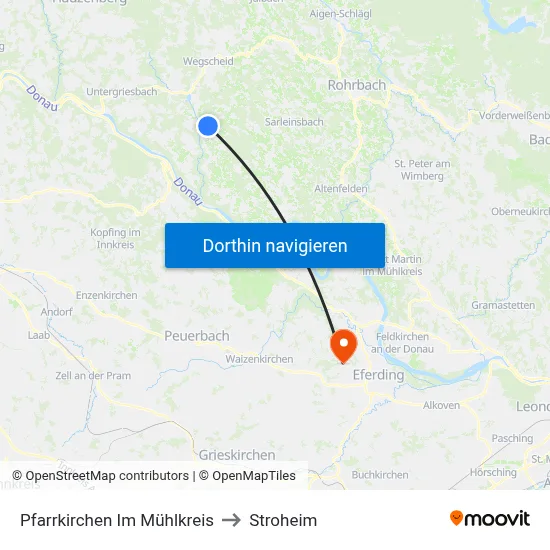 Pfarrkirchen Im Mühlkreis to Stroheim map