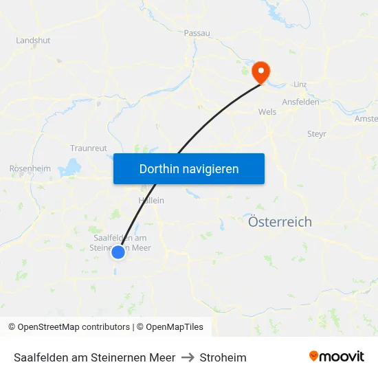 Saalfelden am Steinernen Meer to Stroheim map
