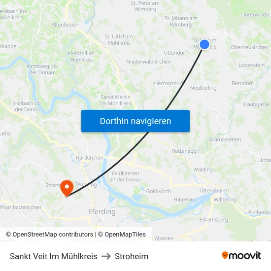 Sankt Veit Im Mühlkreis to Stroheim map
