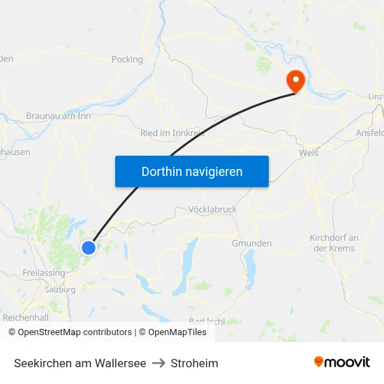 Seekirchen am Wallersee to Stroheim map