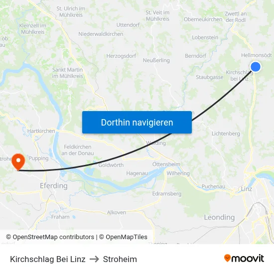 Kirchschlag Bei Linz to Stroheim map