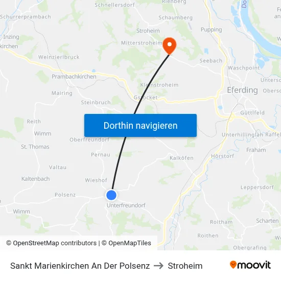 Sankt Marienkirchen An Der Polsenz to Stroheim map