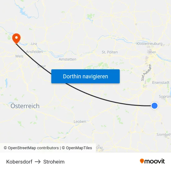 Kobersdorf to Stroheim map