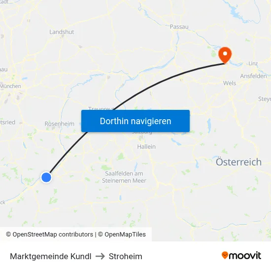 Marktgemeinde Kundl to Stroheim map