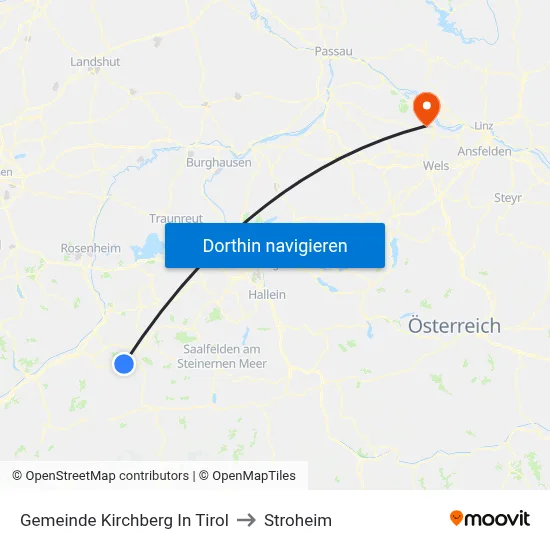 Gemeinde Kirchberg In Tirol to Stroheim map