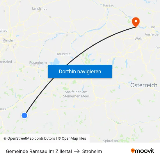 Gemeinde Ramsau Im Zillertal to Stroheim map