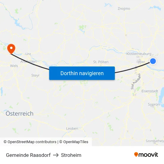 Gemeinde Raasdorf to Stroheim map