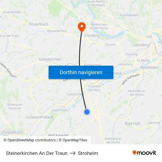 Steinerkirchen An Der Traun to Stroheim map