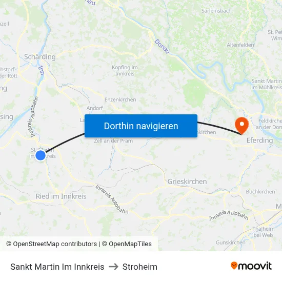 Sankt Martin Im Innkreis to Stroheim map