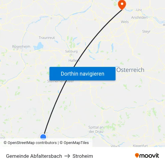 Gemeinde Abfaltersbach to Stroheim map