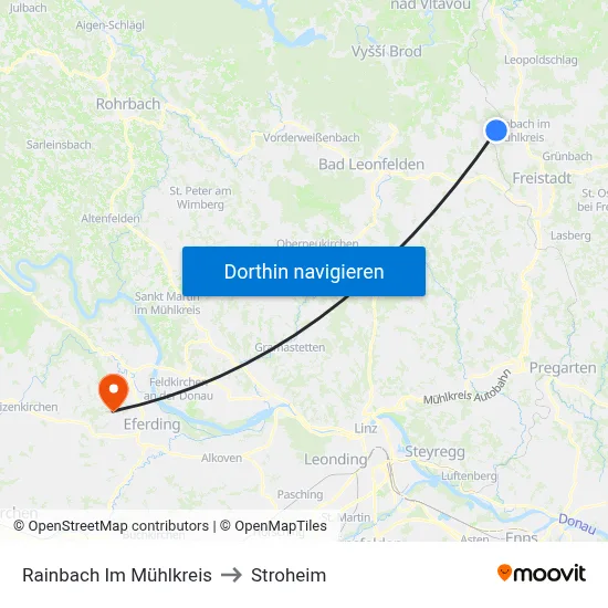 Rainbach Im Mühlkreis to Stroheim map