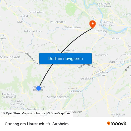 Ottnang am Hausruck to Stroheim map