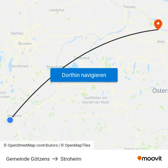 Gemeinde Götzens to Stroheim map