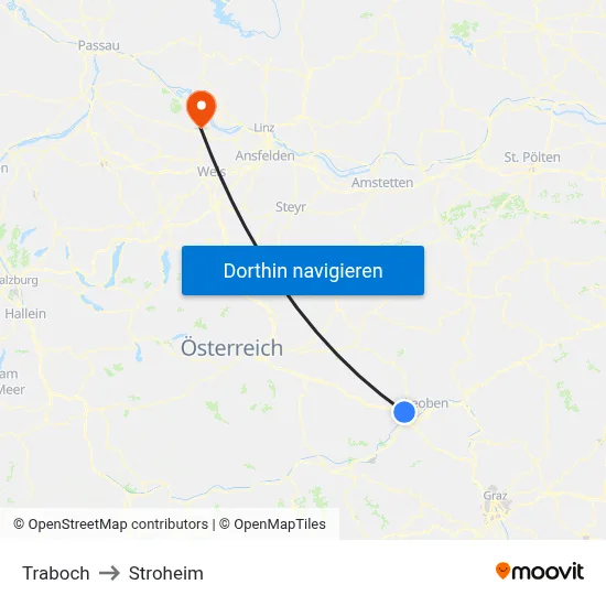 Traboch to Stroheim map