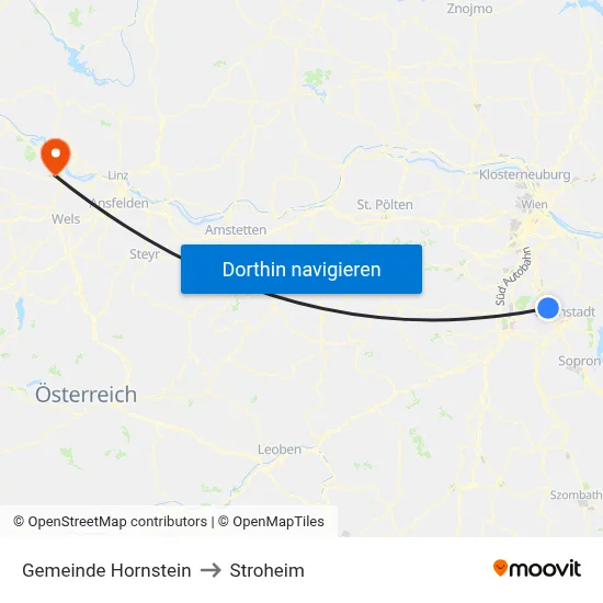 Gemeinde Hornstein to Stroheim map