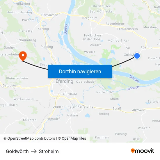 Goldwörth to Stroheim map