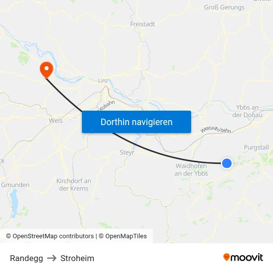 Randegg to Stroheim map