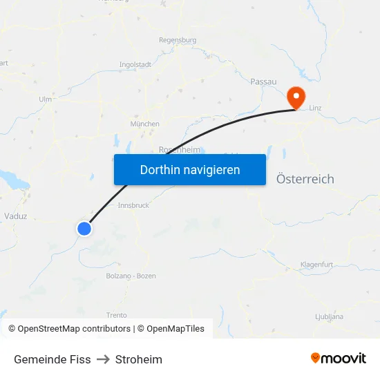 Gemeinde Fiss to Stroheim map