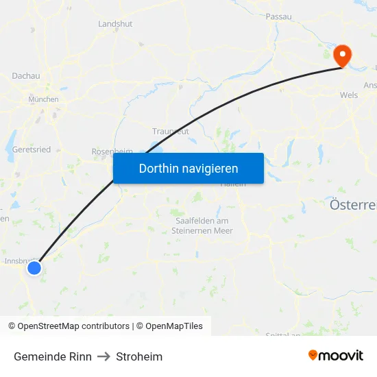 Gemeinde Rinn to Stroheim map