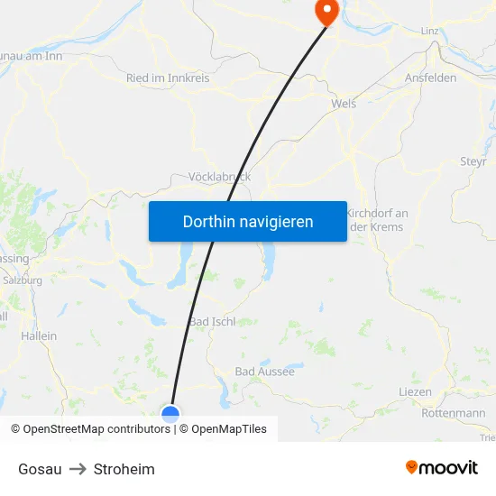 Gosau to Stroheim map
