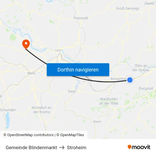 Gemeinde Blindenmarkt to Stroheim map