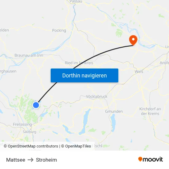 Mattsee to Stroheim map