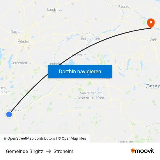 Gemeinde Birgitz to Stroheim map