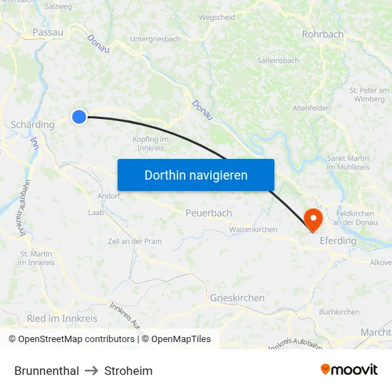 Brunnenthal to Stroheim map