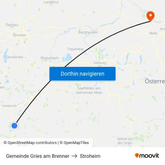 Gemeinde Gries am Brenner to Stroheim map