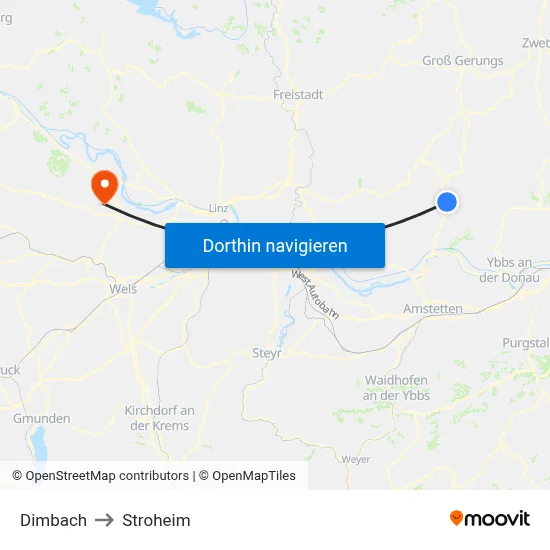 Dimbach to Stroheim map