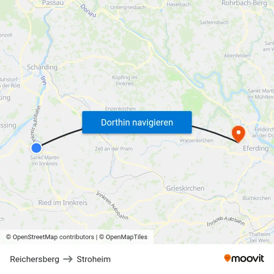 Reichersberg to Stroheim map