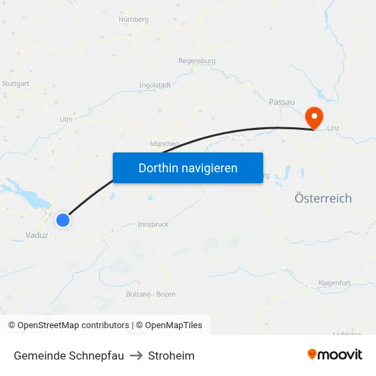 Gemeinde Schnepfau to Stroheim map