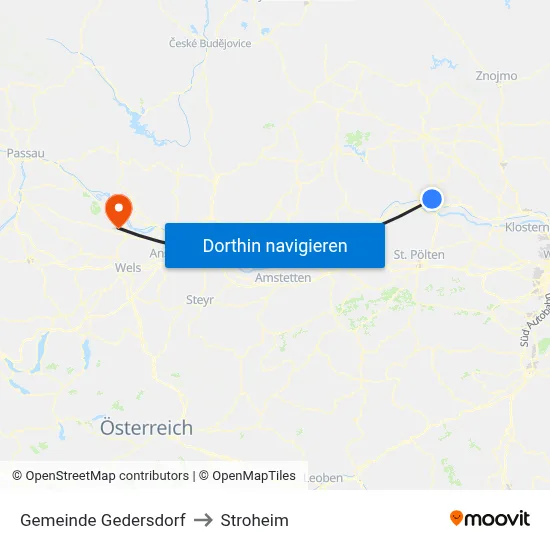 Gemeinde Gedersdorf to Stroheim map