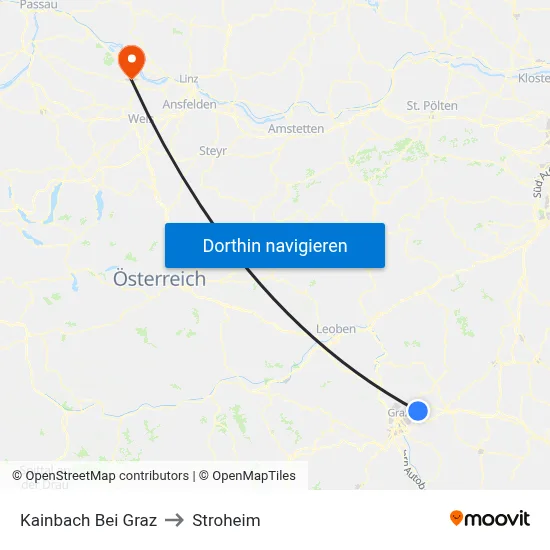 Kainbach Bei Graz to Stroheim map