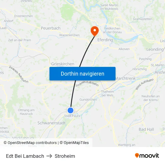 Edt Bei Lambach to Stroheim map