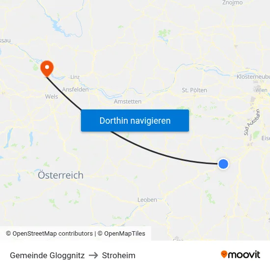Gemeinde Gloggnitz to Stroheim map