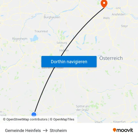 Gemeinde Heinfels to Stroheim map