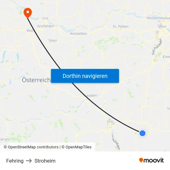 Fehring to Stroheim map