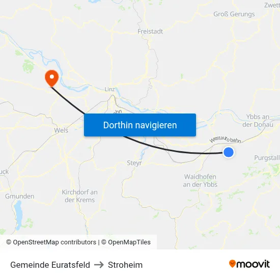 Gemeinde Euratsfeld to Stroheim map